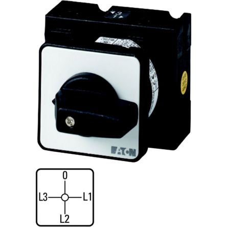 Eaton, 3P 6 Position 90° Ammeter Cam Switch, 690V (Volts), 32A, Knob Actuator