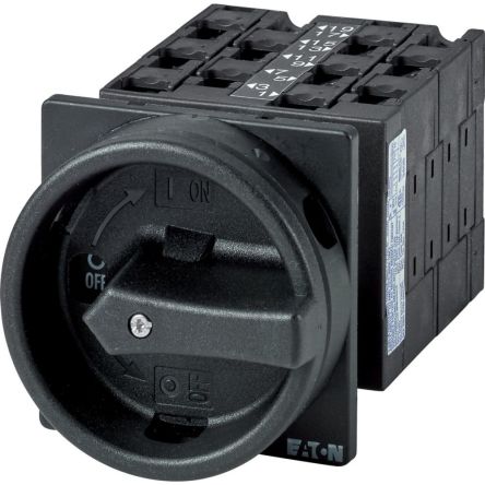 Eaton Interruttore Cam Serie Moeller Series T3 3171 T3-5-8345/EA/SVB-SW 9P, 3 Posizioni, 32A, 690V (Volts)