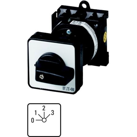 Eaton, 3P 4 Position 45° Multi Step Cam Switch, 690V (Volts), 20A, Short Thumb Grip Actuator