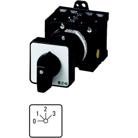 Eaton T3 Nockenschalter, 2P / 32A, 690V (Volts), 3-phasig, 6-Stufen, 45°-Wurfwinkel