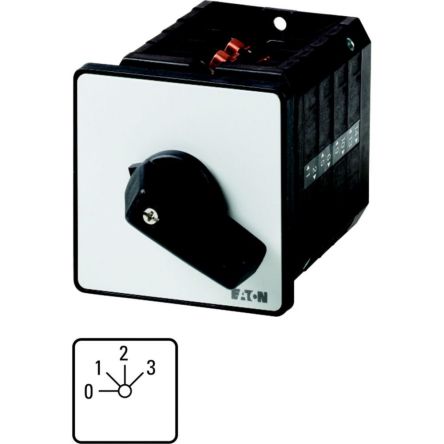 Eaton, 1P 4 Position 45° Multi Step Cam Switch, 690V (Volts), 100A, Short Thumb Grip Actuator