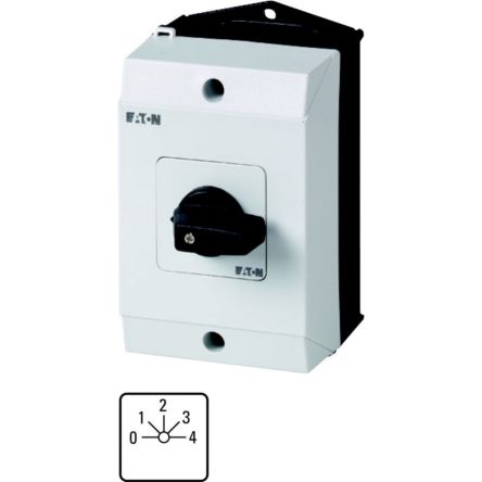 Eaton, 2P 5 Position 45° Multi Step Cam Switch, 690V (Volts), 20A, Toggle Actuator