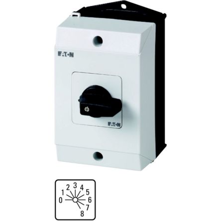 Eaton, 1P 9 Position 30° Multi Step Cam Switch, 690V (Volts), 20A, Toggle Actuator