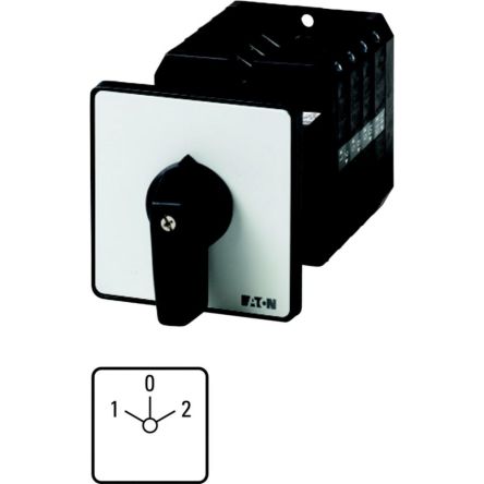 Eaton, 2P 3 Position 45° Motor Reversing Cam Switch, 690V (Volts), 63A, Short Thumb Grip Actuator