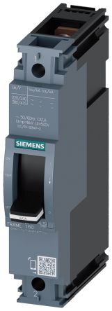 Siemens SENTRON 3VA1, Leistungsschalter MCCB 1-polig, 50A / Abschaltvermögen 25 KA, DIN-Hutschiene