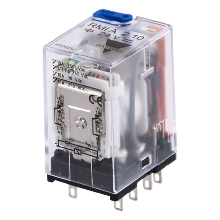 Carlo Gavazzi Monostabiles Relais, Steckrelais 2-poliger Wechsler 10A 12V Dc Spule