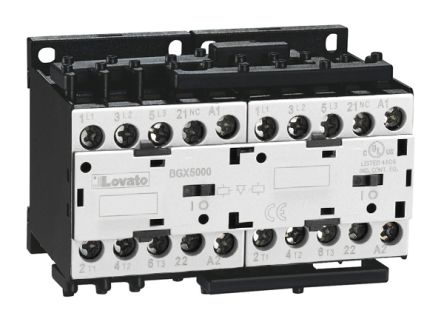 Lovato Contactor De Inversión BG 11BG, 1 NC, 12 A, Bobina 24 V Dc, 5,7 KW