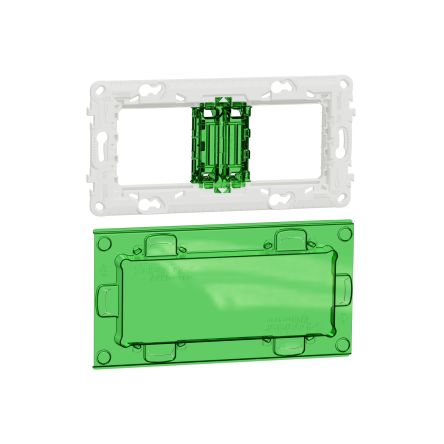 Schneider Electric Unica Rahmen Grün, Transparent PBT 2 Ausbrüche H. 145mm B. 75mm