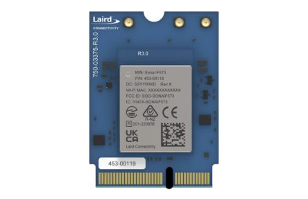 Laird Connectivity Módulo Wifi, 453-00119, IEEE 802.11 B/g/n, Interfáz SDIO, UART, 3.3V, 30 X 22 X 3.1mm