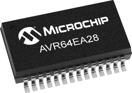 Microchip AVR64EA28-I/SS, 8bit 8 Bit MCU Microcontroller, AVR, 20MHz, 64 KB EEPROM, Flash, 28-Pin SSOP