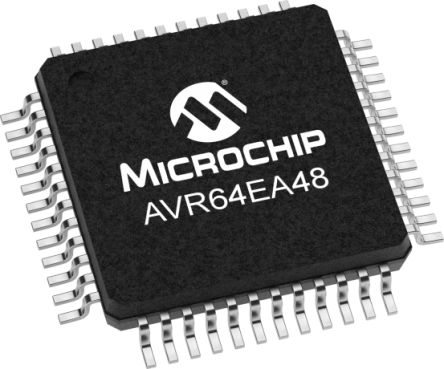 Microchip AVR64EA48-I/PT, 8bit 8 Bit MCU Microcontroller, AVR, 20MHz, 64 KB EEPROM, Flash, 48-Pin TQFP