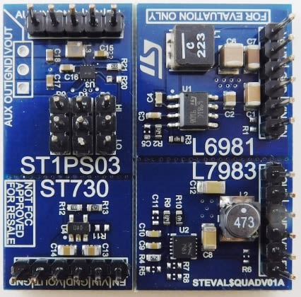 STMicroelectronics STEVAL-QUADV01 Evaluierungsplatine, Power Management Evaluation Board Evaluierungsplatine