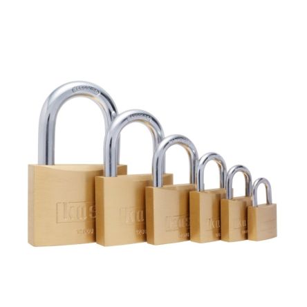 Kasp Clamping Weatherproof Brass Padlock, 26mm Shackle, 50mm Body