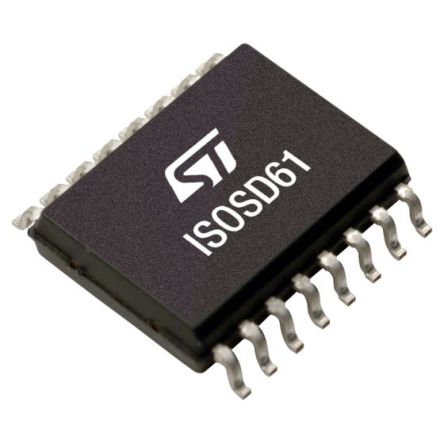 STMicroelectronics ADC, ISOSD61, 16 Bits Bits, 16 Broches, SO-16