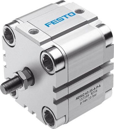 Festo AEVUZ AEVUZ-100-10 Pneumatik-Kompaktzylinder Einfachwirkend, Bohrung Ø 100mm / Hub 10mm