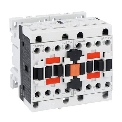 Lovato Contactor De Inversión BFA025 De 3 Polos, 1 NC, 25 A, Bobina 110 V Ac, 11 KW