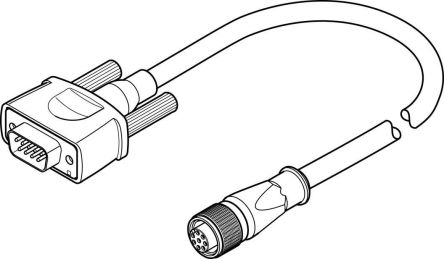 Festo Câble De Commande, M12 Femelle Vers Sub-D à 9 Broches Mâle, 10m