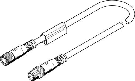 Festo Cable, Con. A M8 Hembra, 3 Polos, Con. B M8 Hembra, 4 Polos, Long. 2.5m