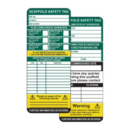 Spectrum Industrial Anhänger Scaffold Safety Tag, 10Stück, B. 75mm, L. 180mm