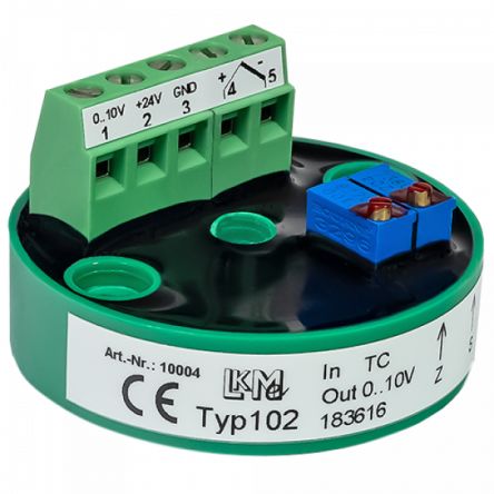 LKMelectronic Temperatur-Messumformer Ø 44,5 Mm 15 → 26 V Ac, -270°C → 1000°C Für B, E, J, K, L, N, S, T, U