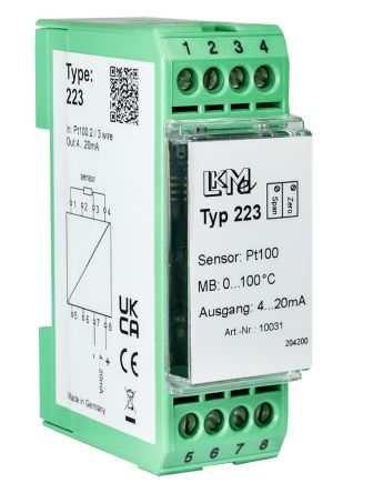 LKMelectronic Transmisor De Temperatura Serie LKM, Rango Temp: -200°C → 600°C, Para Pt100/Pt1000