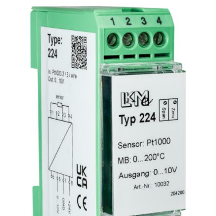 LKMelectronic LKM Temperature Transmitter Pt100/Pt1000 Input, 15 → 26 V Ac/dc, 15 → 35 V Ac/dc
