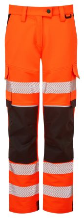 PULSAR LFE922 Orange Water Repellent Hi Vis Trousers, 38in Waist Size