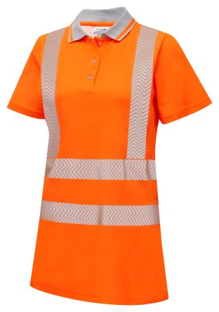 PULSAR Polo De Alta Visibilidad Mujer De Color Naranja, Talla 106.68 → 114.3cm