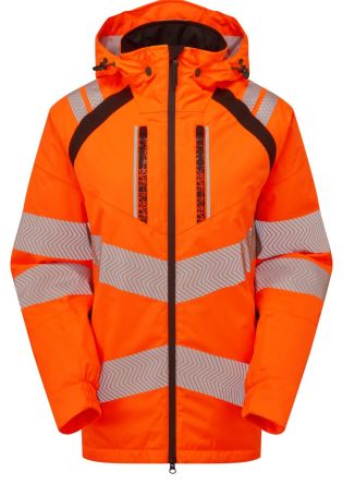 PULSAR Damen Warn-Parka Orange, Größe 10