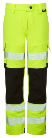 PULSAR LFE921 Yellow Water Repellent Hi Vis Trousers, 36in Waist Size