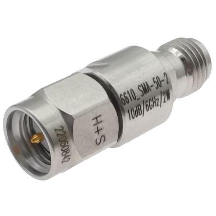 Huber+Suhner RF Attenuator Straight Coaxial Connector SMA 8dB, Operating Frequency 6GHz