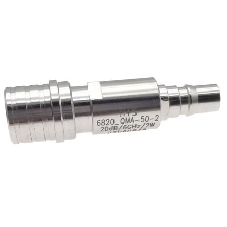 Huber+Suhner Atenuador De RF 6803_QMA-50-2/133_NE, Recto, Conector Macho QMA A Conector Jack QMA 3dB, 6GHz