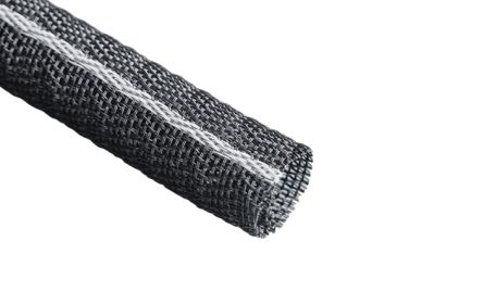 Tenneco Expandable Braided Polyester Black Protective Sleeving, 25mm Diameter, 25m Length, 2000 V0 Series