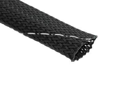 Tenneco Expandable Braided Polyester Black Protective Sleeving, 23mm Diameter, 400m Length, TCP V0 Series