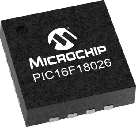 Microchip PIC16F18026-I/ML, 8bit PIC16 Microcontroller, PIC16, 64MHz, 28 KB Flash, 20-Pin QFN