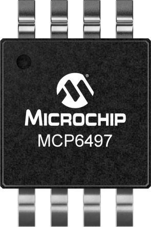 Microchip Amplificador Operacional MCP6497-E/MS Amplificador De Funcionamiento, 1,8 → 5,5 V 30MHZ MSOP, 8 Pines, Entrada /