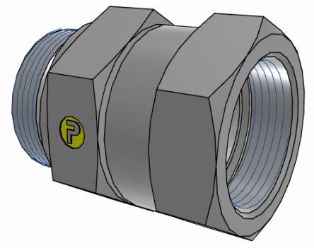 Parker Racor Hidráulico,, 20M42F682EDMXS, Connector A M42 Macho, Connector B UNF 1 5/8-12 Hembra