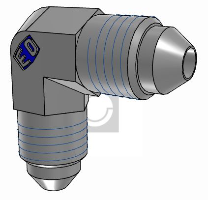 Parker Hydraulische Schlauch-Winkelstückverbindung, UNF 7/16-20 Außengewinde - UNF 7/16-20 Außengewinde