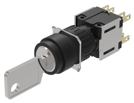 EAO Schlüsselschalter Sprungmechanismus 3-Positionen 2 NC/2 NO 5A IP 65