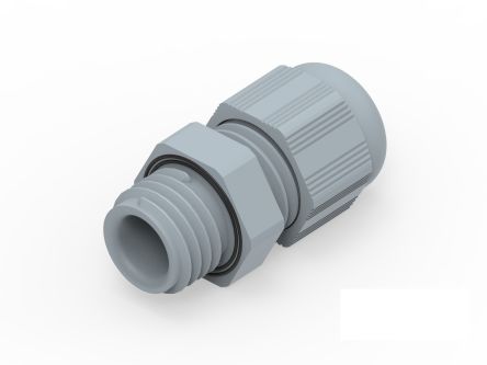 Entrelec 1SNG Series Grey PA 6 Cable Gland, M12 Thread, 3mm Min, 6.5mm Max, IP66, IP68