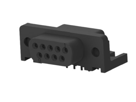 TE Connectivity 5745131 9 Way Right Angle Board Mount D-sub Connector Receptacle, 2.74mm Pitch