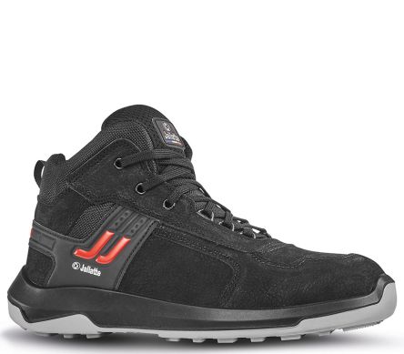 Jallatte JALHYRA JX907 Black, Grey, Red Aluminium Toe Capped Unisex Safety Shoes, UK 12, EU 47