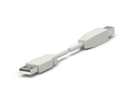 TE Connectivity 1487587 USB Kabel, USBA / USB B, 1mm Weiß
