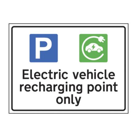 Spectrum Industrial Etiquette De Sécurité, Avec Pictogramme : Point De Recharge Pour Véhicules électriques Electric Vehicle Charging