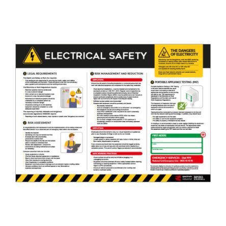 Spectrum Industrial Affiche De Sécurité, Sécurité électrique, Texte En Anglais, PVC