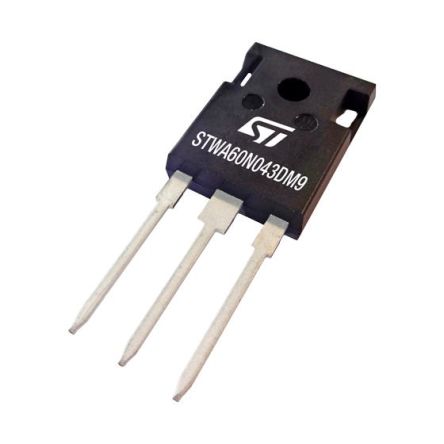 STMicroelectronics Dual Silicon N-Channel MOSFET, 56 A, 56 A, 3-Pin TO-247 STWA60N043DM9
