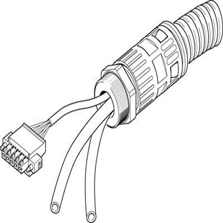 Festo NHSB Konfektioniertes Sensorkabel 5-adrig Stecker Gerade / Anschlusskabel Gerade, Länge 15m