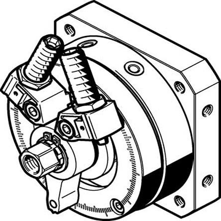 Festo DSM Series 10 Bar Double Action Pneumatic Rotary Actuator, 240° Rotary Angle, 63mm Bore