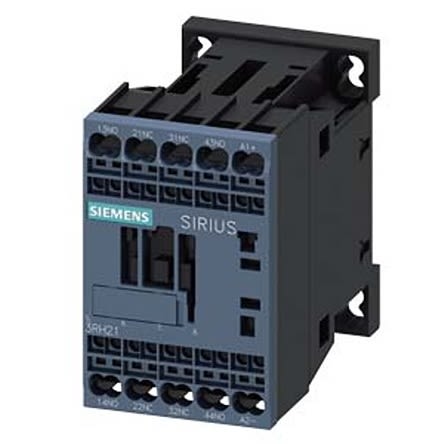 Siemens SIRIUS 3RH2 Hilfsschütz / 24 V DC Spule, 4 -polig 2 NO (Schließer) + 2 NC (Öffner), 690 V AC / 10 A