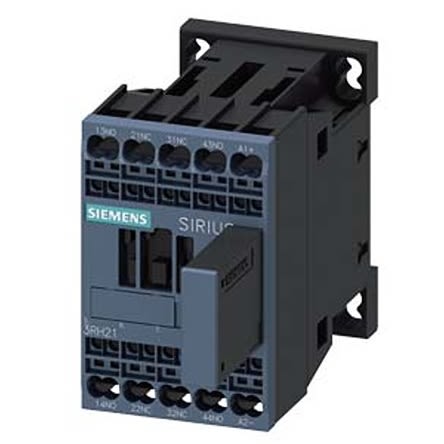 Siemens SIRIUS 3RH2 Hilfsschütz / 24 V DC Spule, 4 -polig 2 NO (Schließer) + 2 NC (Öffner), 690 V AC / 10 A